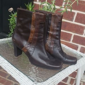 Vintage 90s leather colorblock boots size 7
